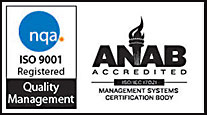 A ISO 9001 certification logo