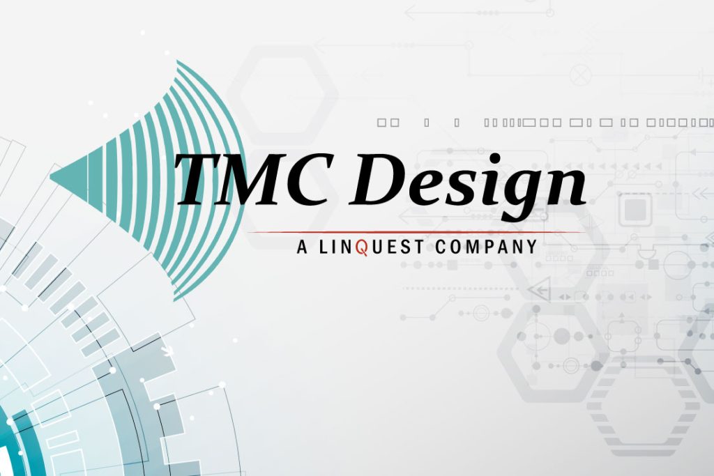 TMC Design logo on gray background