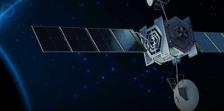 A communication satellite.