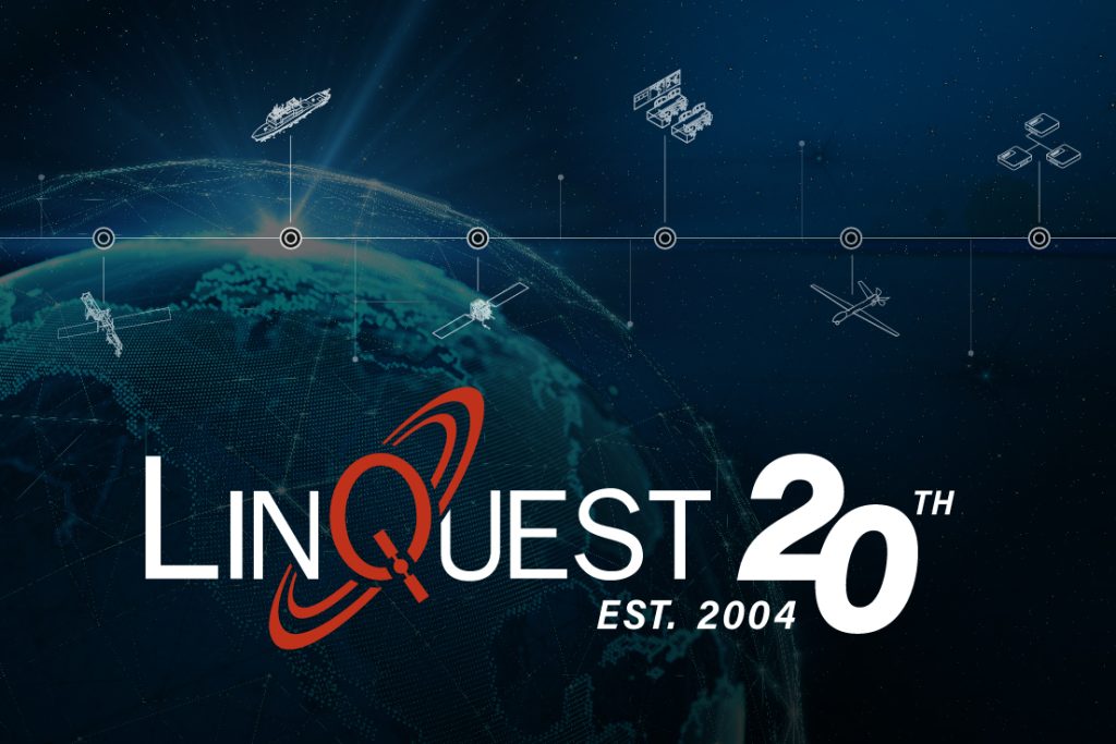 A timeline of capabilities with a LinQuest 20 logo.
